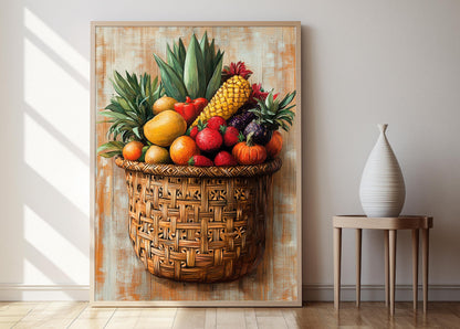 Affiche Artisanale Sri Lankaise – Poster Illustration Textile Traditionnelle