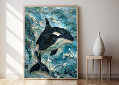 Affiche Orca – Illustration détaillée de la vie marine
