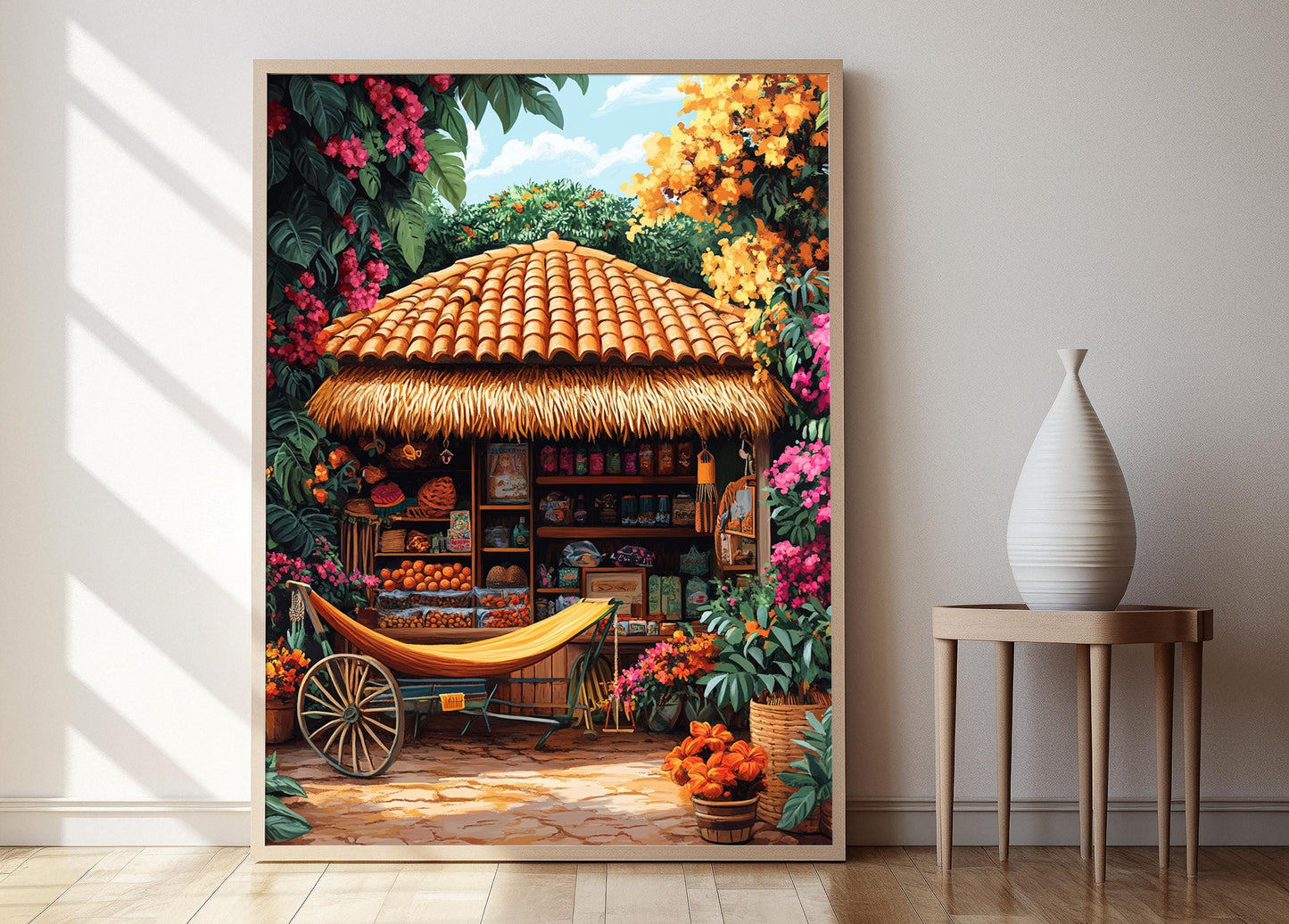 Affiche Chaises Costa Ricaines – Poster Illustration Tropicale Artisanale