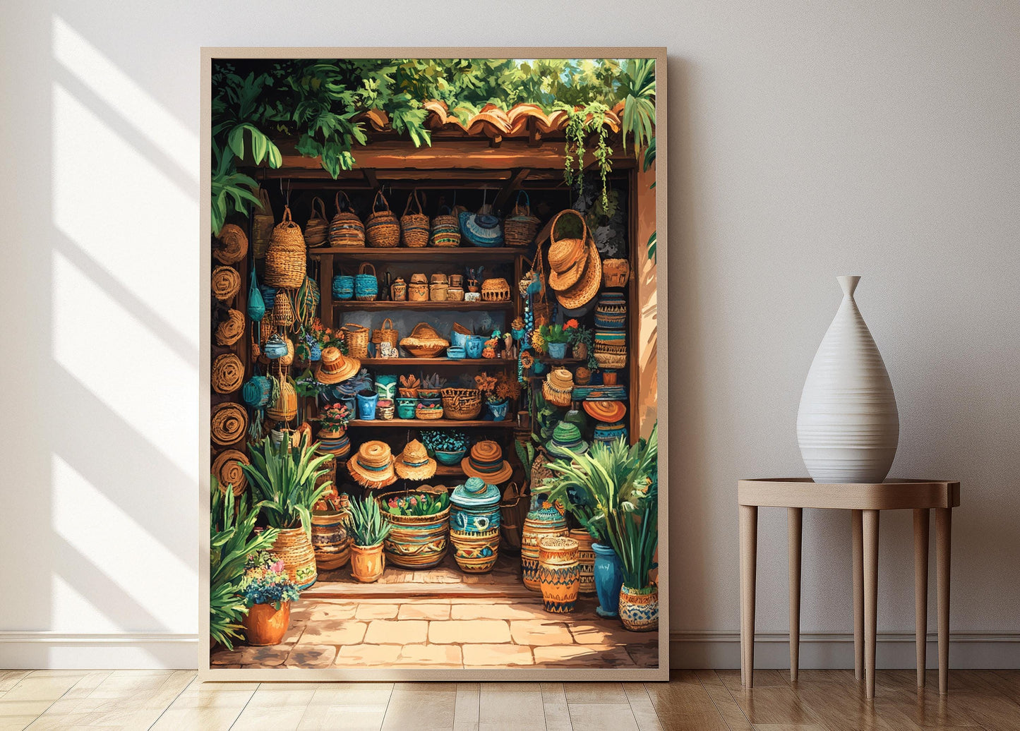 Affiche Artisanale Équatorienne – Poster Boutique de Souvenirs Rustiques