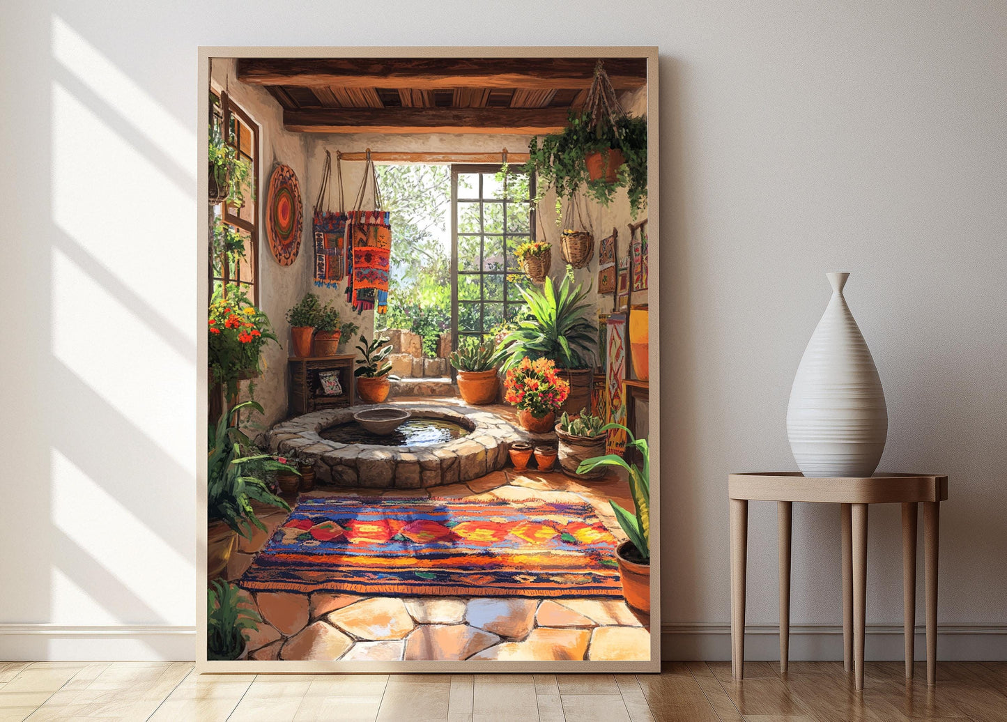 Affiche Artisanale Chilienne – Poster Textiles et Poterie Mapuche