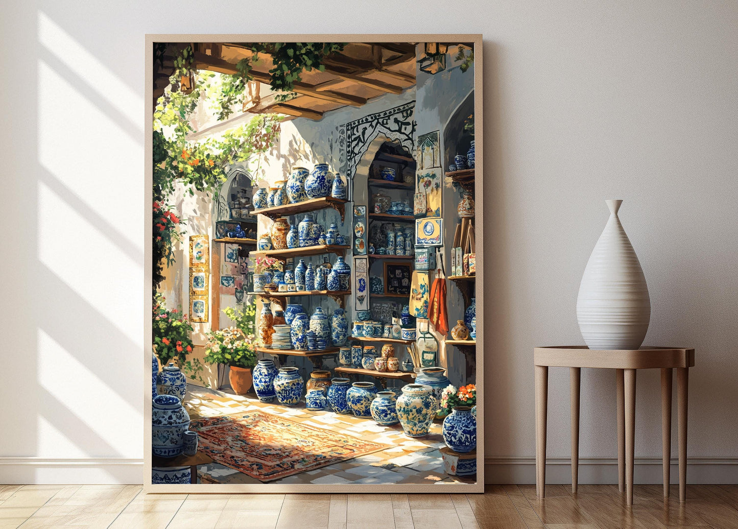 Affiche Souvenir de Multan – Poster Décor en Faïence Bleue et Broderie