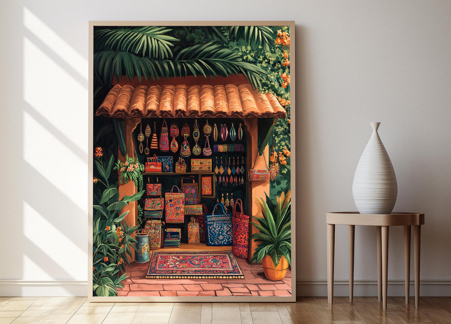 Affiche Karachi – Poster Art Ajrak, Illustration de Sac Brodé