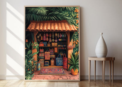 Affiche Karachi – Poster Art Ajrak, Illustration de Sac Brodé