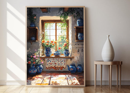 Affiche Multan – Poster Décor en Pottery Bleue et Illustration de Couverture