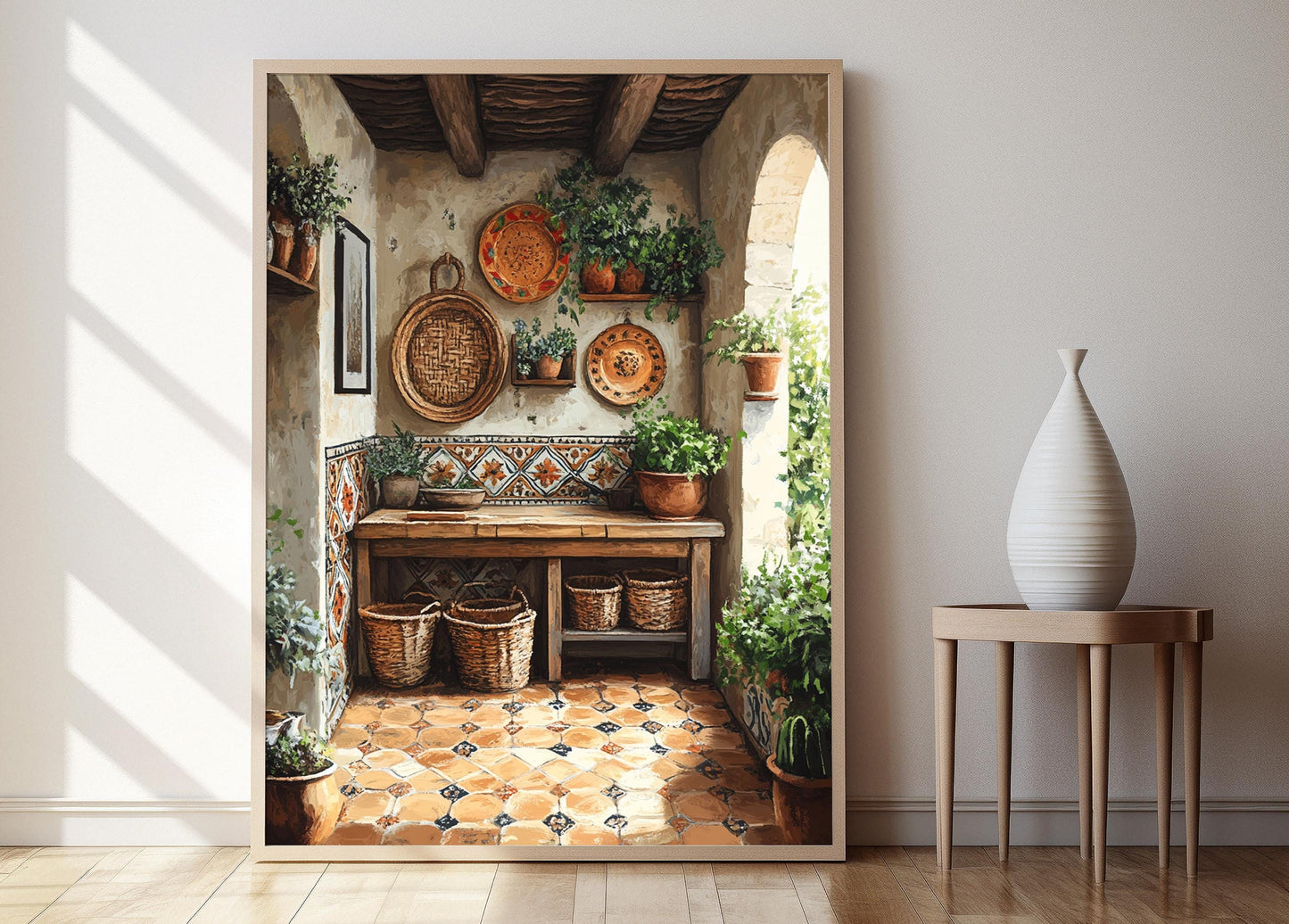 Affiche Art de Cuisine Pakistanaise – Poster Décor Charpai et Panier Tissé