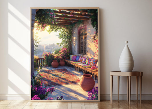 Affiche Art Surabaya – Poster Décor Ikat Indonésien pour Patio