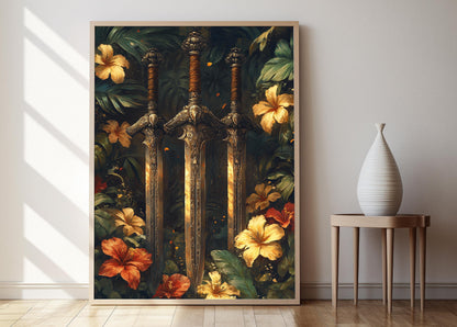 Affiche Kris Indonésien – Poster Art de Dague Ornée en Métal