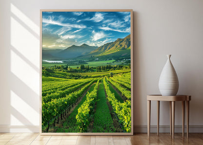 Affiche Vignobles de Franschhoek – Poster Paysage du Vin Sud-Africain
