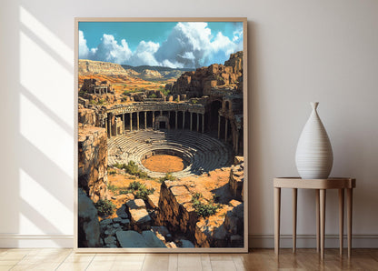 Affiche Théâtre Romain de Bosra – Impression d'Art Patrimoine Syrien