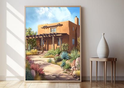 Affiche Maison Pueblo Arizona – Art de Désert Southwestern