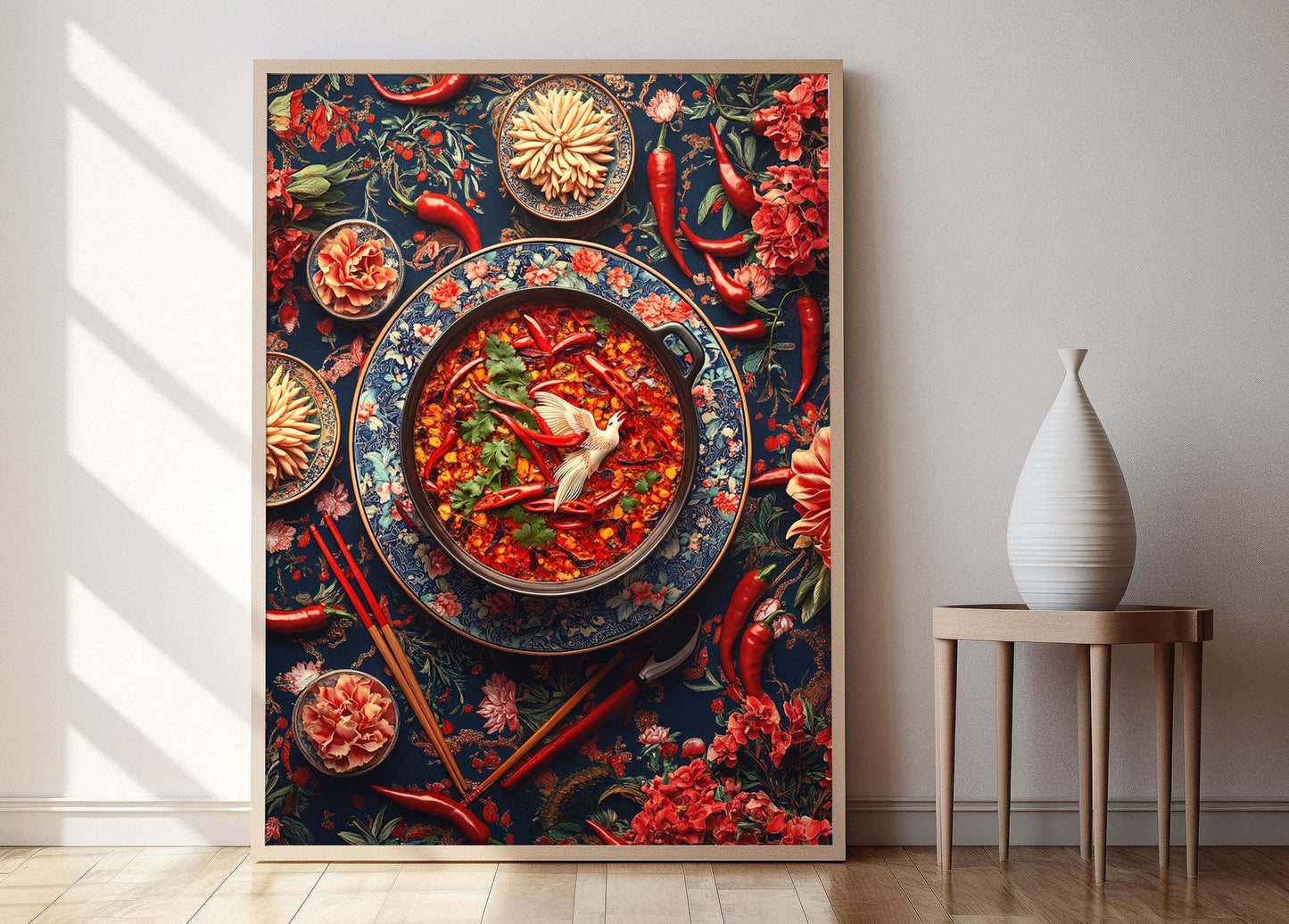 Affiche Art Culinaire Chinoise – Poster Illustré Motif Phoenix