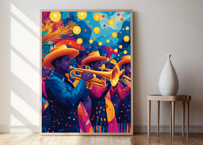 Affiche de Bandes de Porro Colombiennes – Décor de Festival Culturel