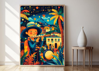 Affiche Gaitero Colombien – Art de Musique Traditionnelle