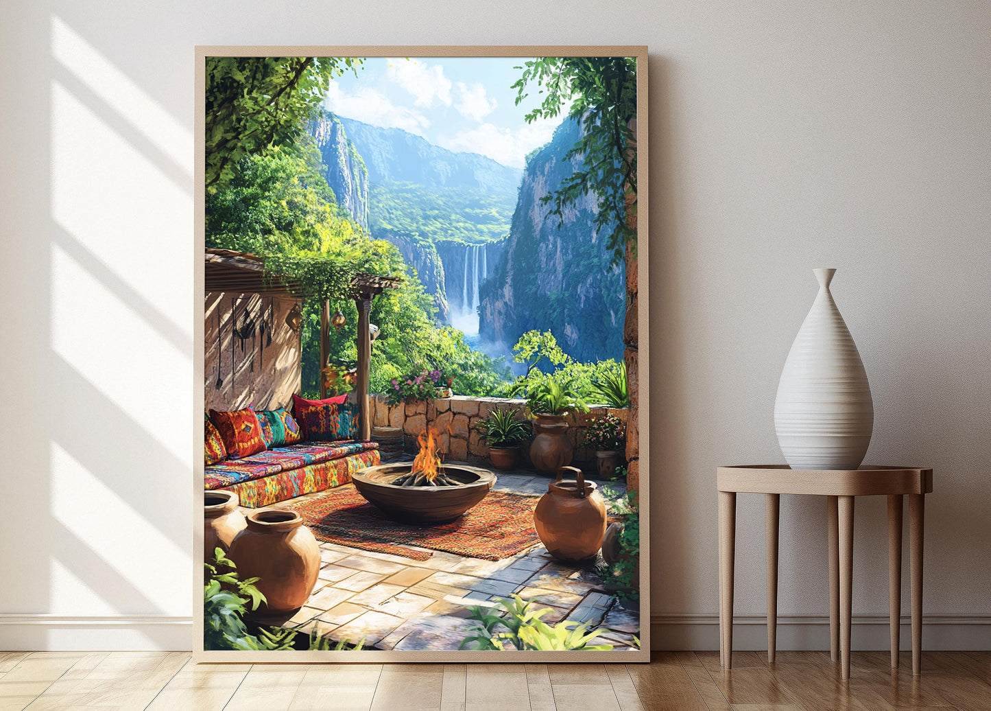 Affiche Patio Zambien – Poster Art de Chitenga et Illustration de Foyer