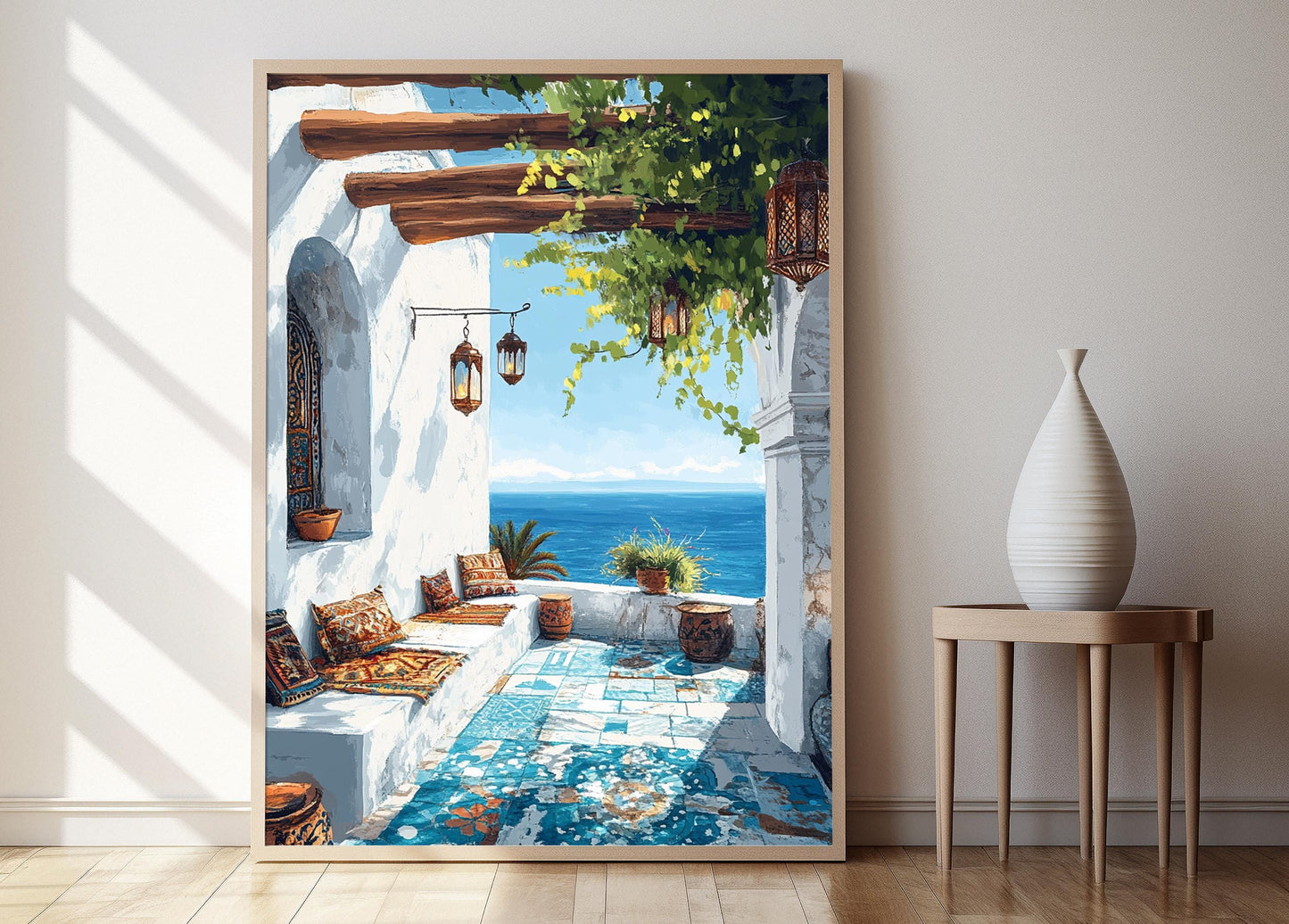 Affiche Art Tunisien – Poster Décor Céramique et Illustration Kilim