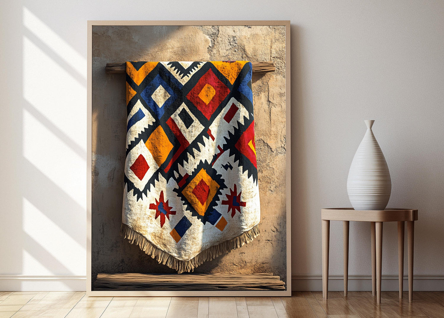 Affiche Textile Ndebele - Poster Art Vif et Coloré d'Afrique du Sud