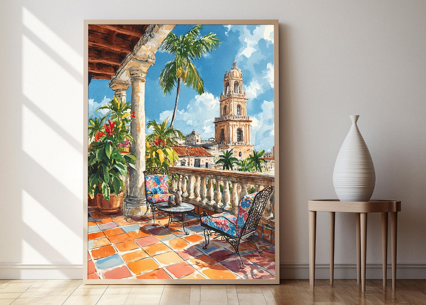 Affiche Terrasse Havane – Poster Art Tropicale Décor