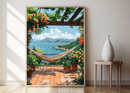 Affiche Florianópolis – Poster Art de Patio Côtier Brésilien