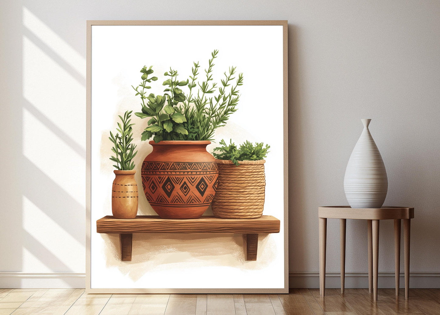 Affiche en Terre Cuite Syrienne – Art Épuré pour Cuisine Bohème