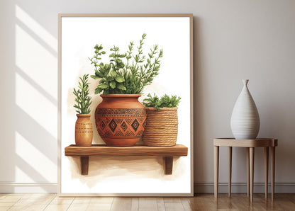 Affiche en Terre Cuite Syrienne – Art Épuré pour Cuisine Bohème