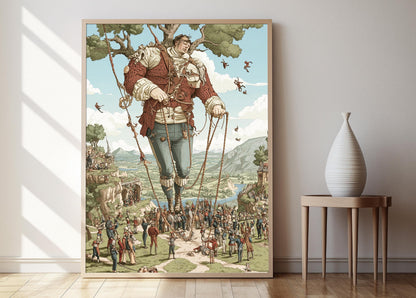 Affiche Gulliver à Lilliput – Poster Décor Littéraire Jonathan Swift