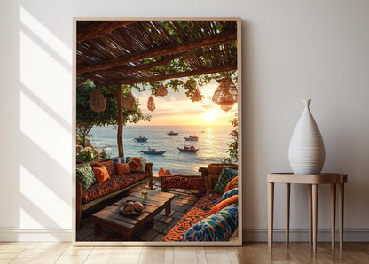 Affiche Négombo – Poster Art de Patio Côtier de Sri Lanka