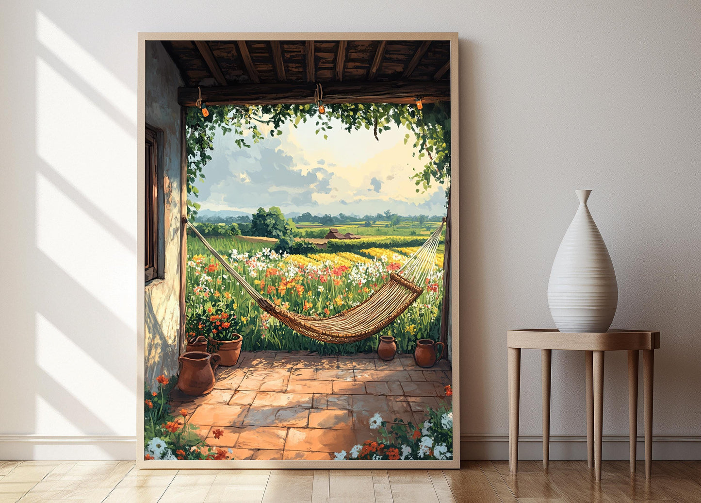 Affiche Terrasse Jessore – Poster Art Jute Hammock Bangladesh