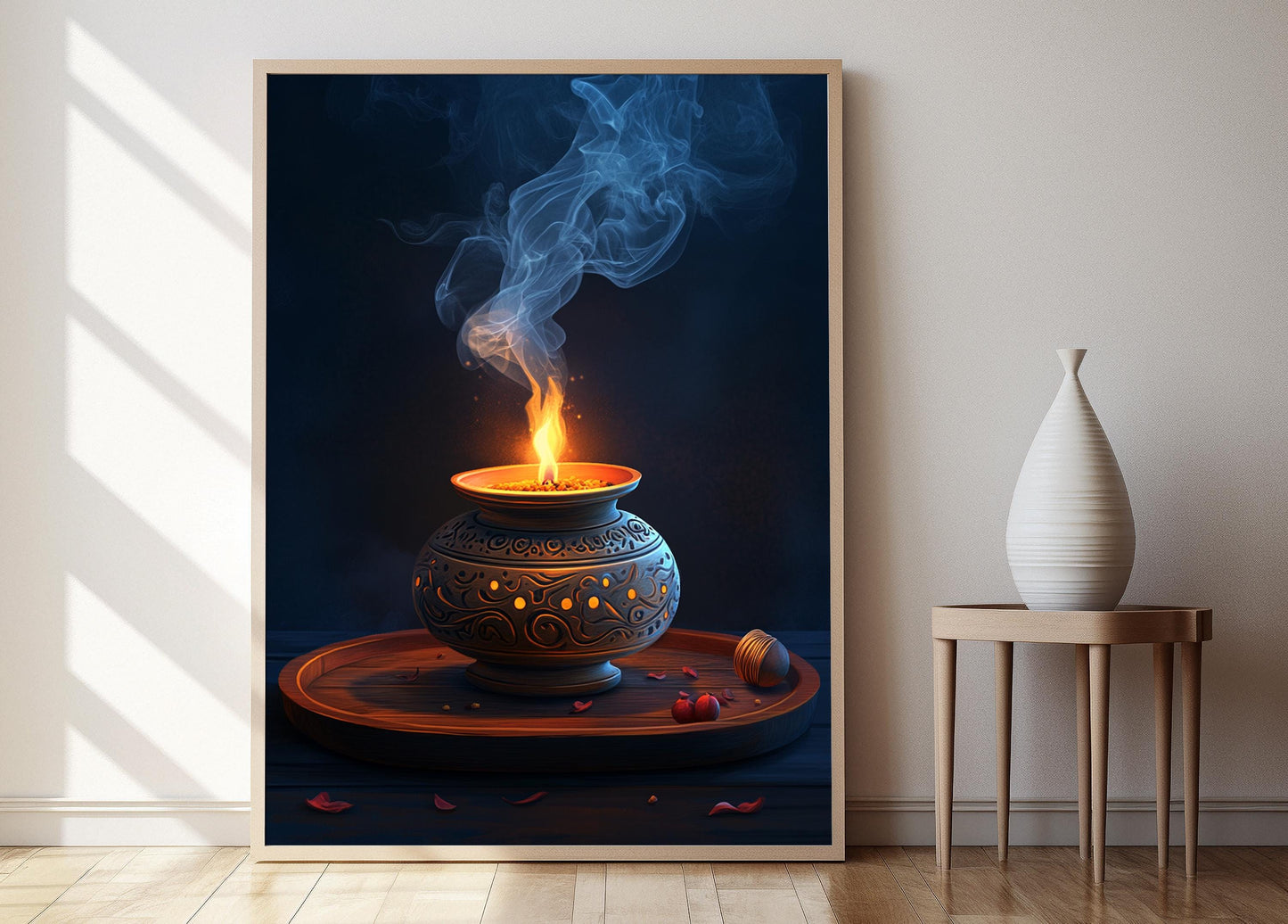 Affiche Art du Brûleur d'Encens en Laiton – Décoration Orientale