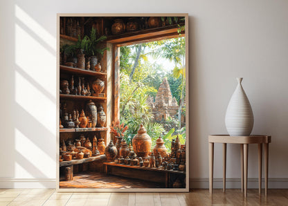 Affiche Sculpture Terracotta Comilla – Poster Décor Figurine en Argile