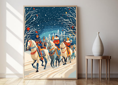 Affiche Festival du Cheval Yakut – Poster Art Traditionnel Sibérien