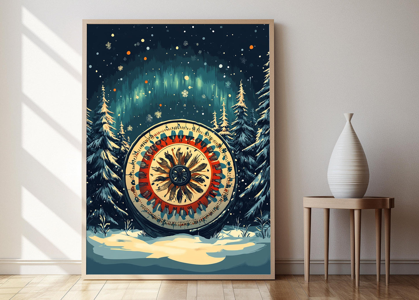 Affiche Tambour Chamanique Yakut – Poster Art Indigène de Sibérie