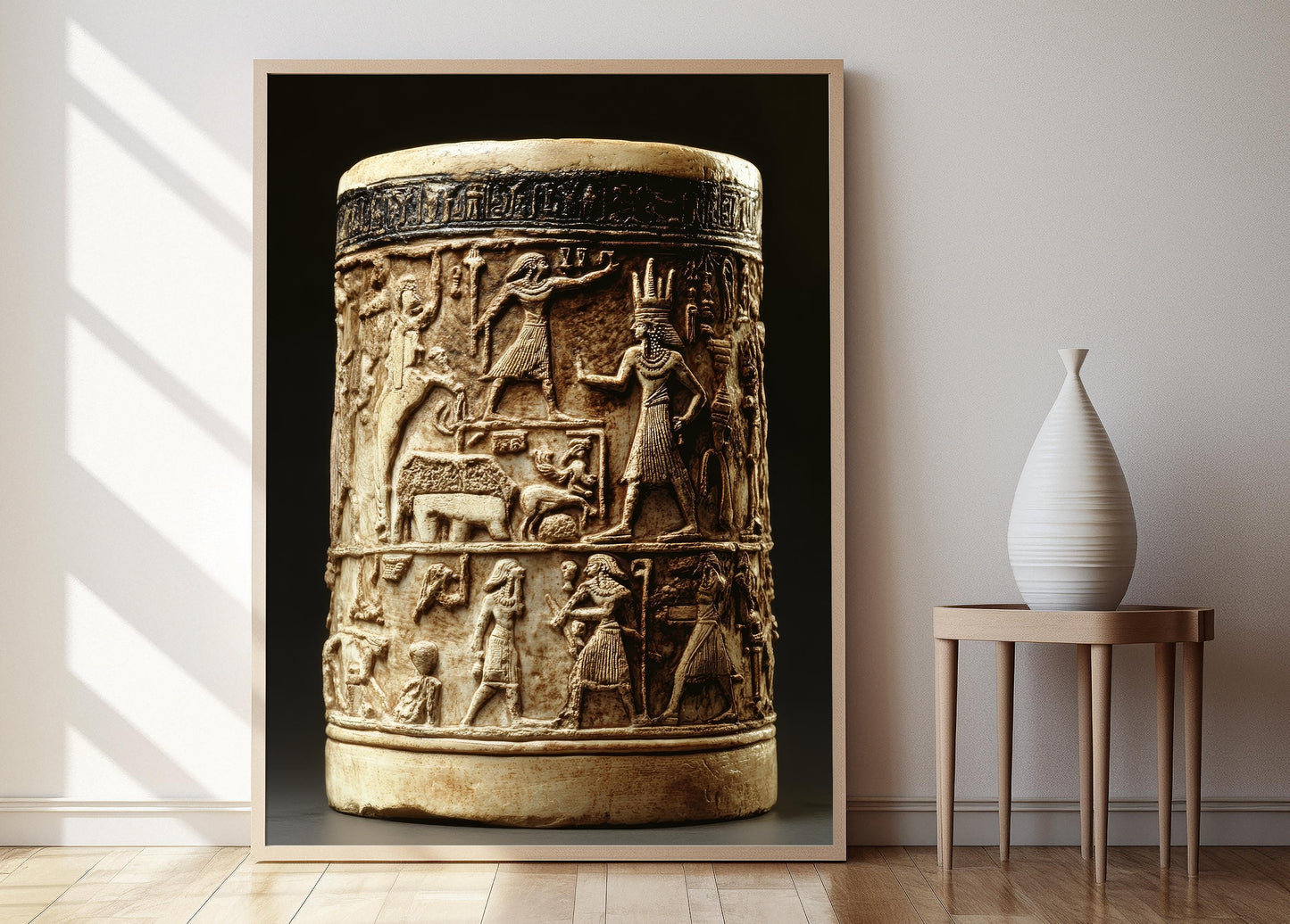 Affiche Sceau Cylindrique Babylonien – Art Mythologique Mésopotamien