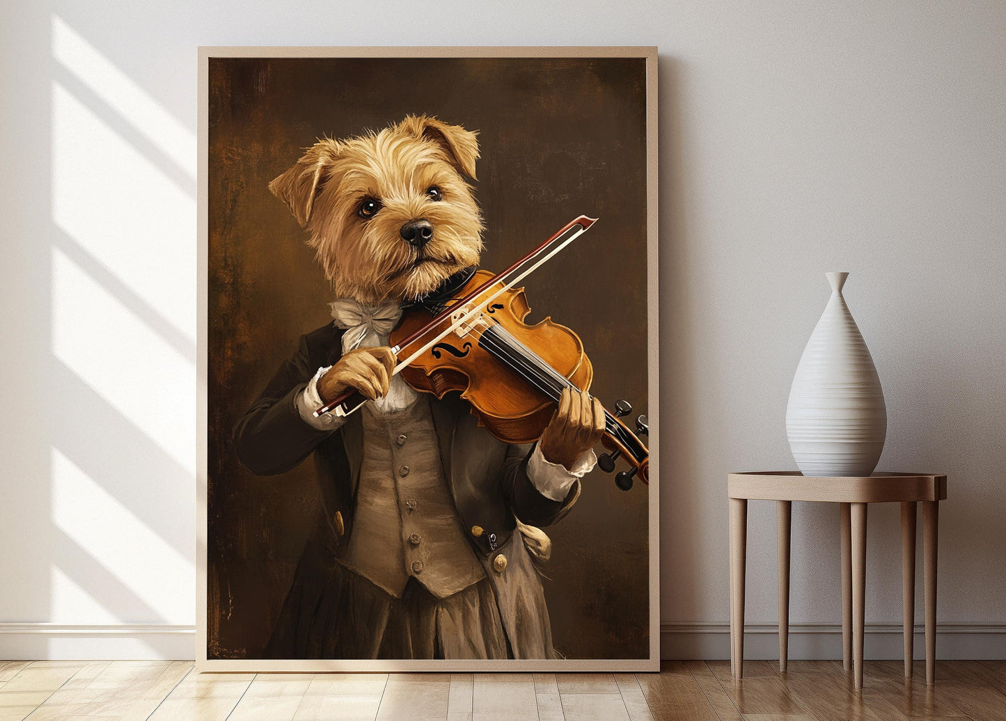 Affiche Wheaton Terrier Jouant du Violon – Poster Humour Canin