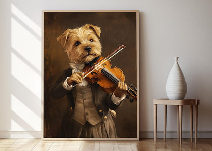 Affiche Wheaton Terrier – Poster Chien Drôle Jouant du Violon