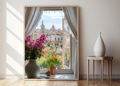 Affiche Vue sur Fenêtre Valencia – Poster Décoratif du Venezuela