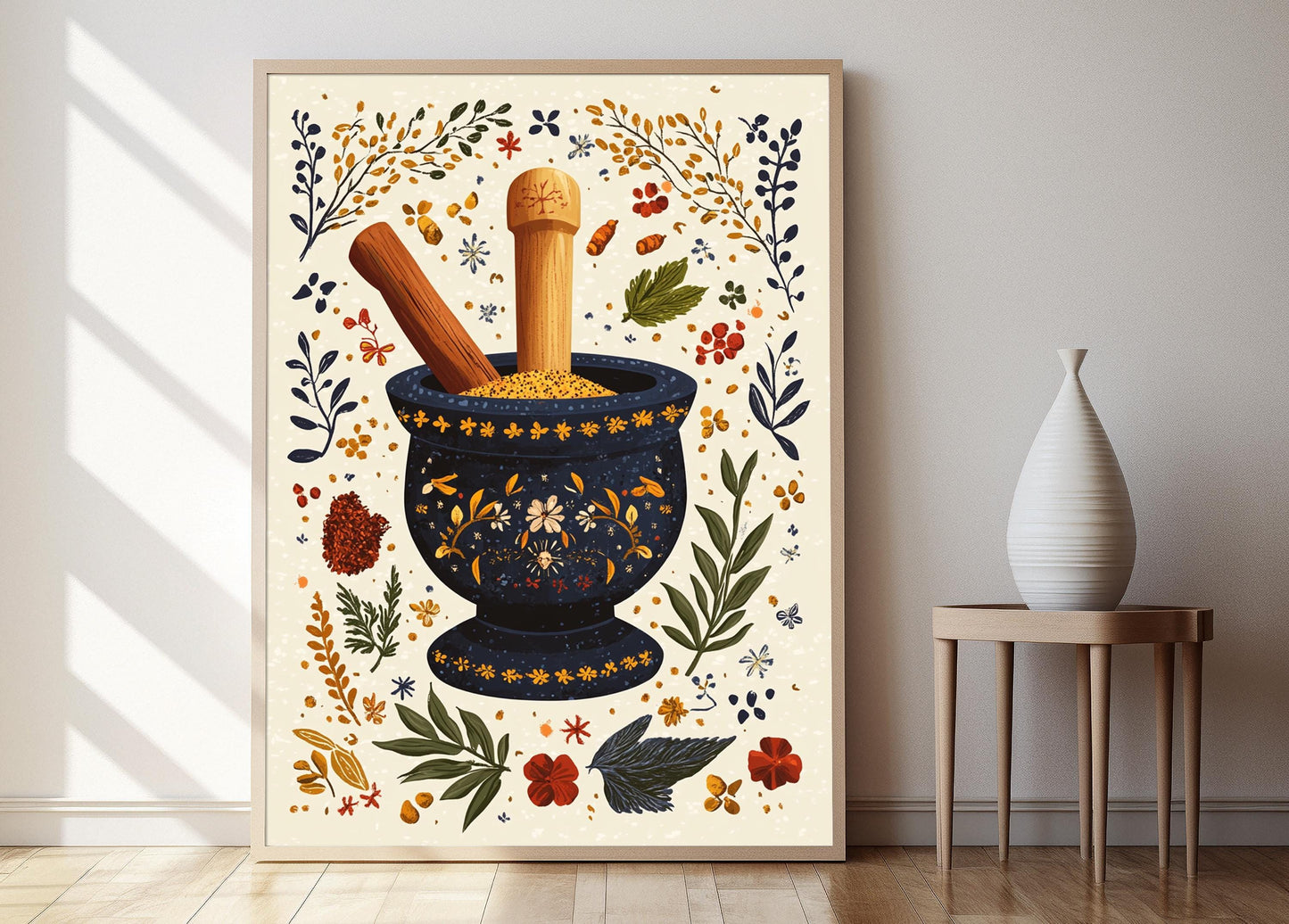 Affiche Mortier et Pilon Libanais – Art Culinaire Traditionnel