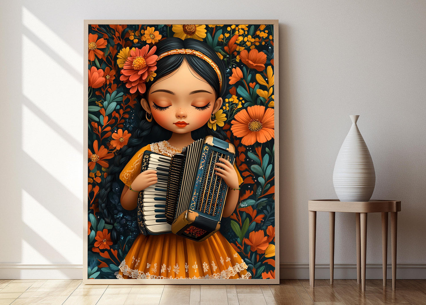 Affiche Muñeca Panaméenne – Poster Art de l'Accordéon et Pollera