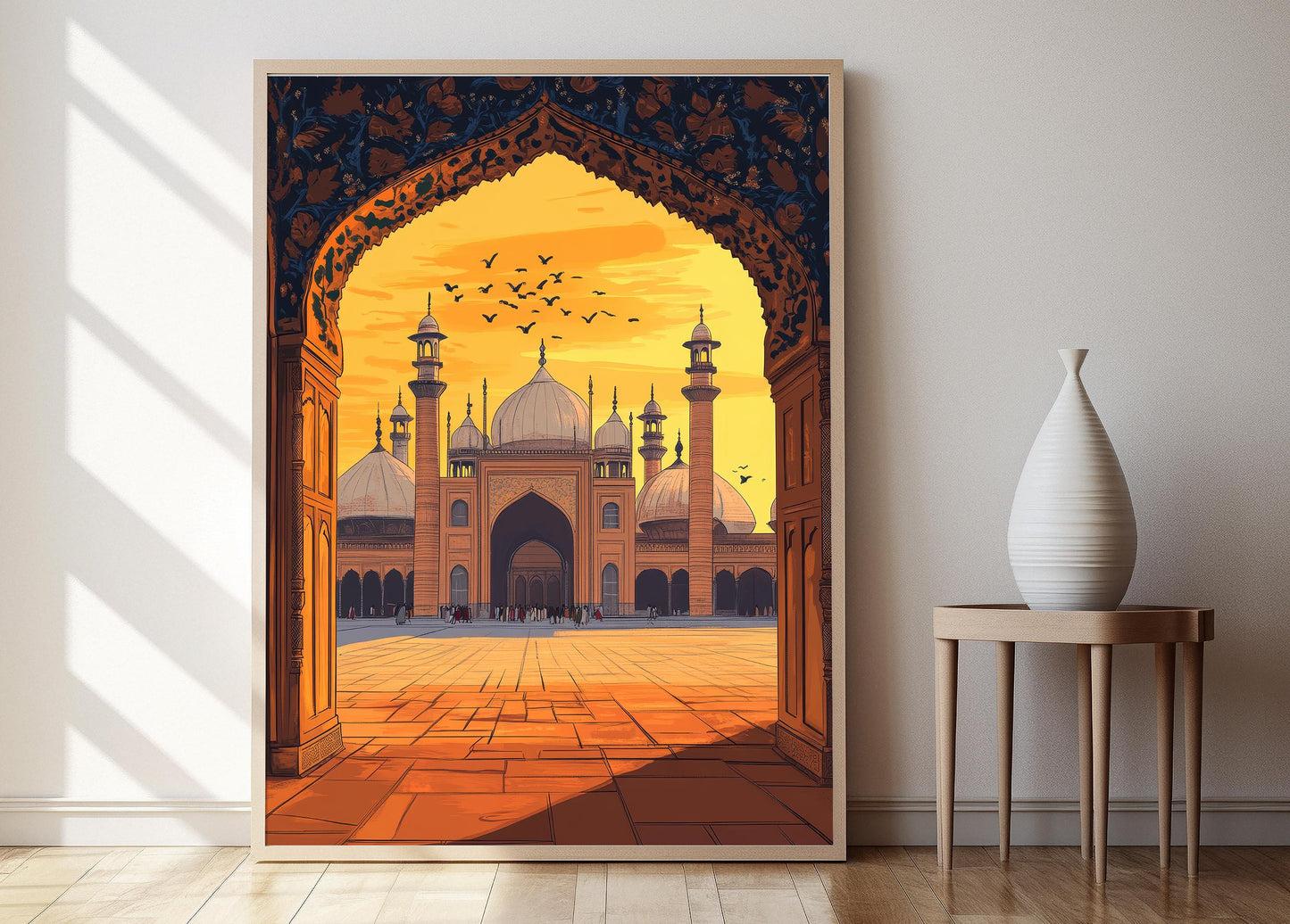 Affiche Mosquée Badshahi – Illustration de l'emblème de Lahore