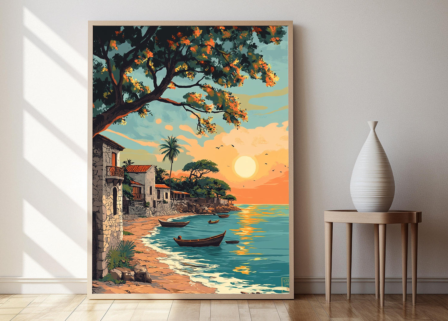 Affiche Île de Moçambique – Illustration Historique et Décor Côtier