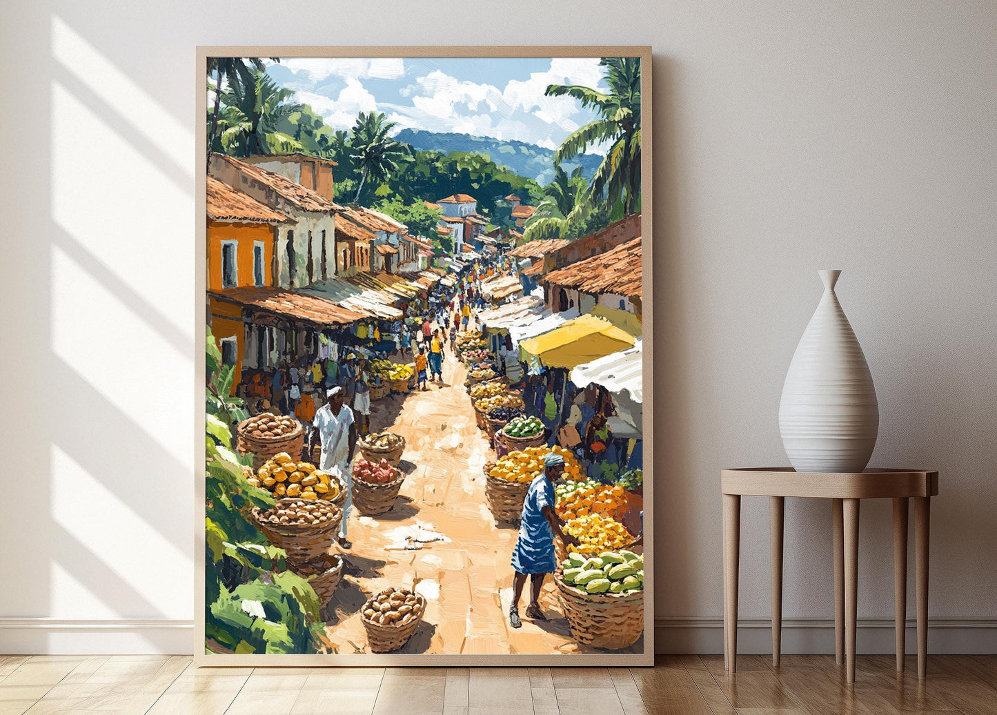 Affiche Marché de Pemba – Poster Illustration de Fruits Tropicaux