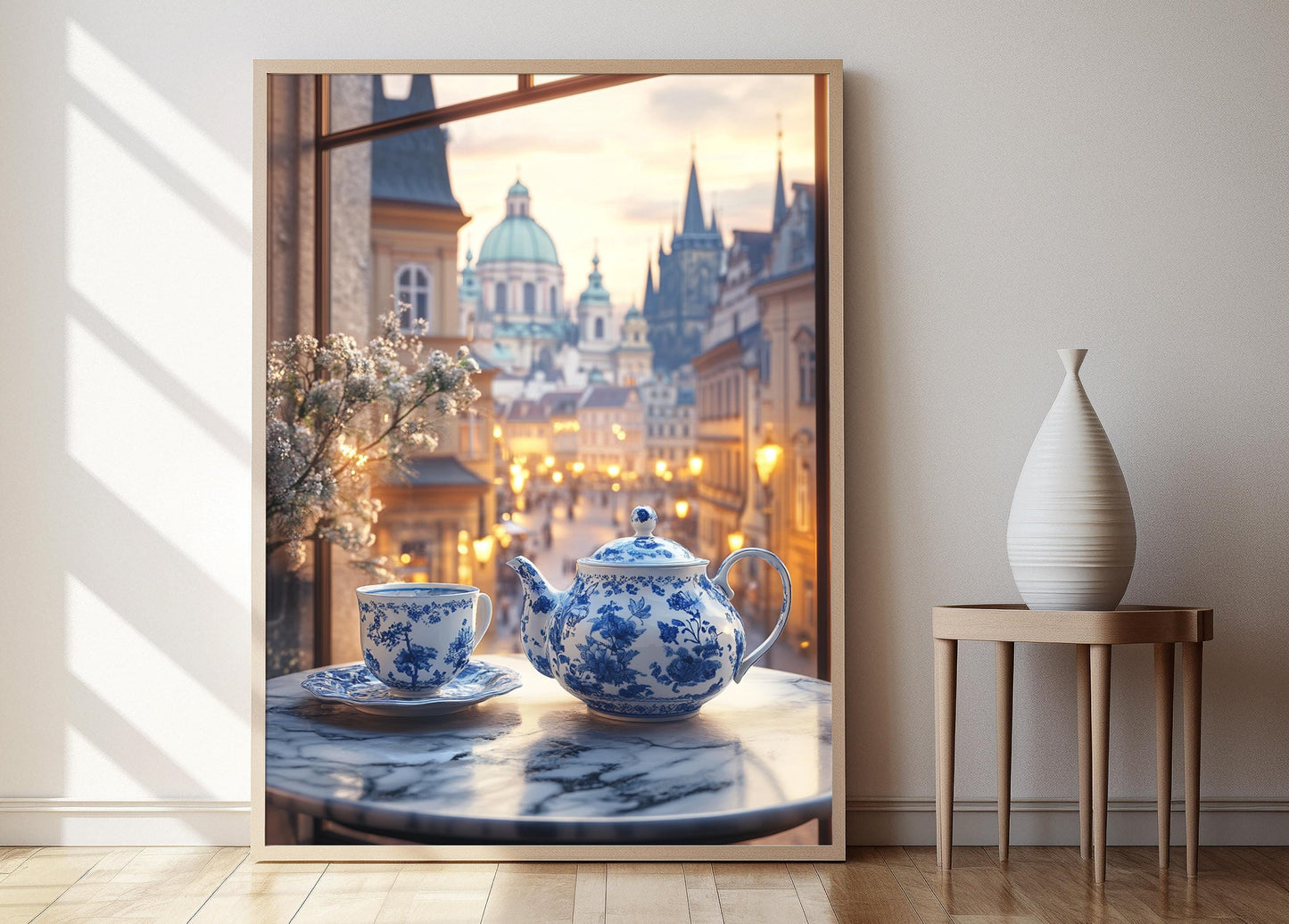 Affiche Café de Prague – Poster Art sur le Service à Thé Tchèque