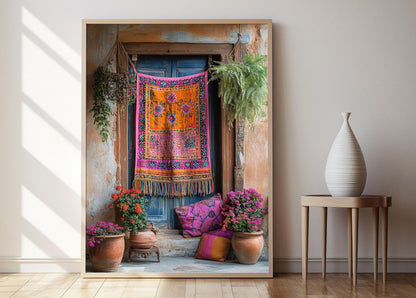 Affiche Tapisserie Gujurati – Poster Décor Patchwork et Perles