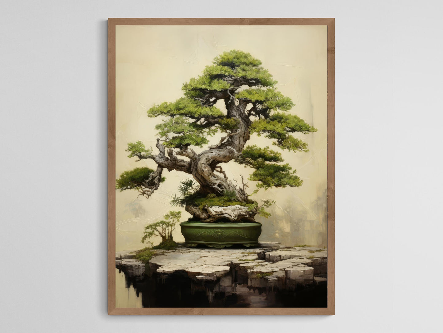 Affiche Arbre Bonsai Serein – Poster Illustration D'Arbre Naturel Détail