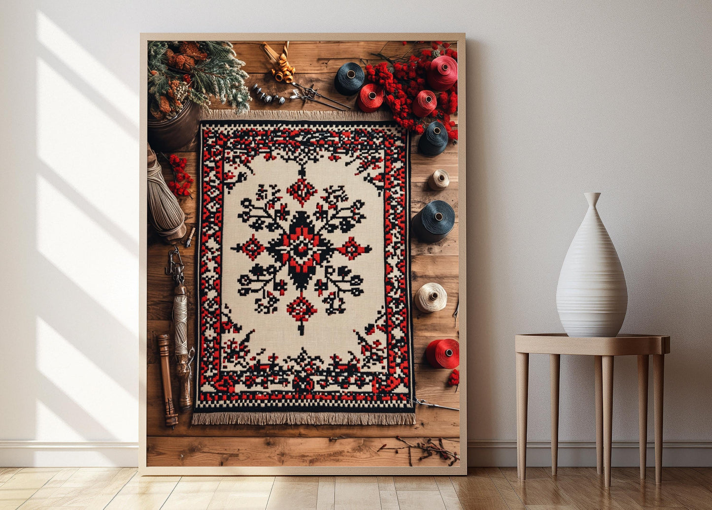 Affiche Ukrainienne – Poster Illustration de Broderie Rushnyk