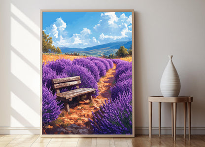 Affiche Champs de Lavande de Tasmanie – Poster Décor Bridestowe Estate