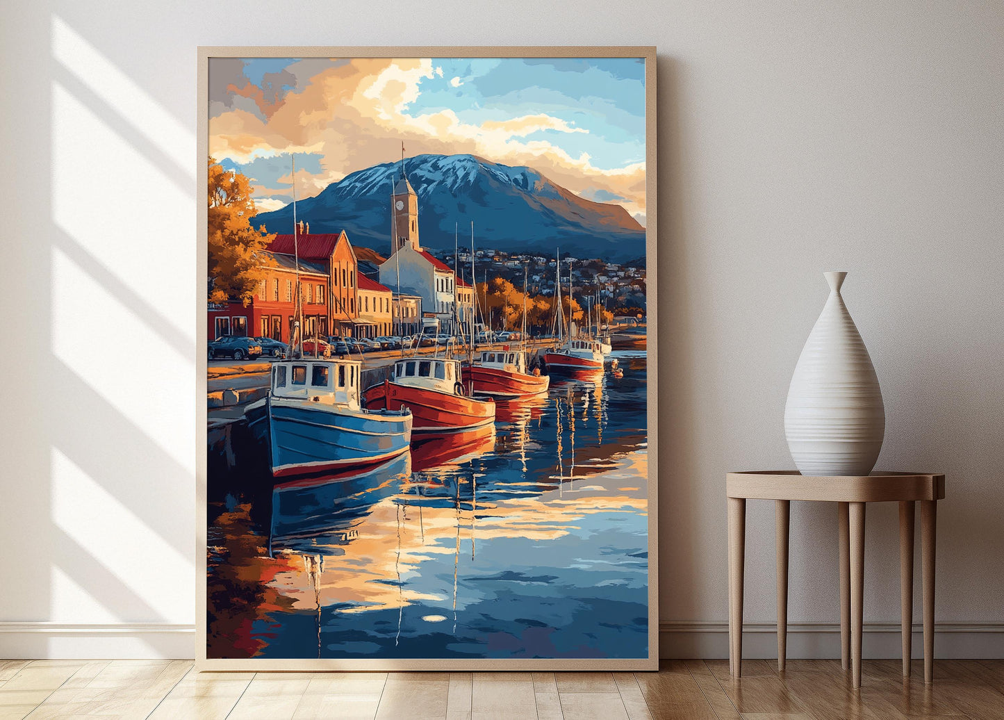 Affiche du Lever de Soleil à Hobart – Poster Décoratif du Port de Tasmanie