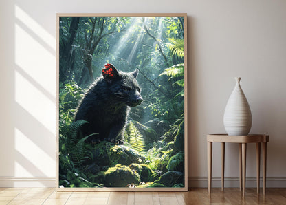 Affiche Diable de Tasmanie dans la Forêt – Poster Art Sauvage