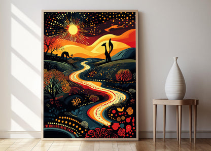 Affiche de Paysage Désertique Arrernte – Poster Art Aborigène Australien