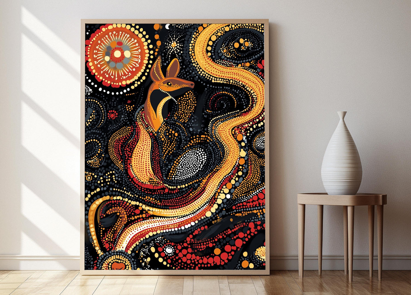 Affiche Art Aborigène Australienne – Poster Décor Peinture Pointillée